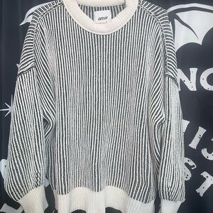 Aerie Black and White Striped Sweater